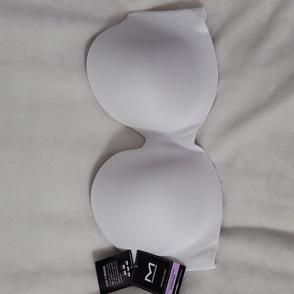 White Full Coverage Strapless Bra - Picture 1 of 8